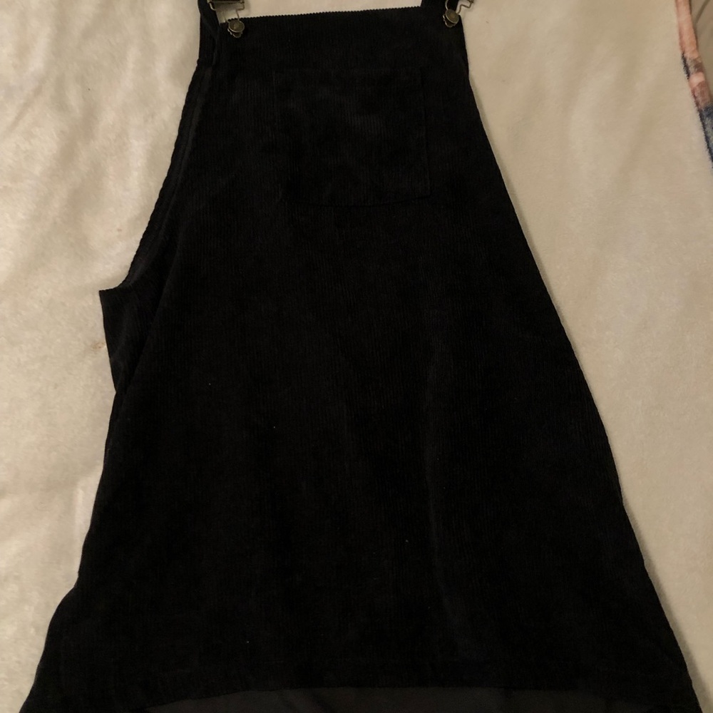 Black Corduroy Pinafore Overall Dress